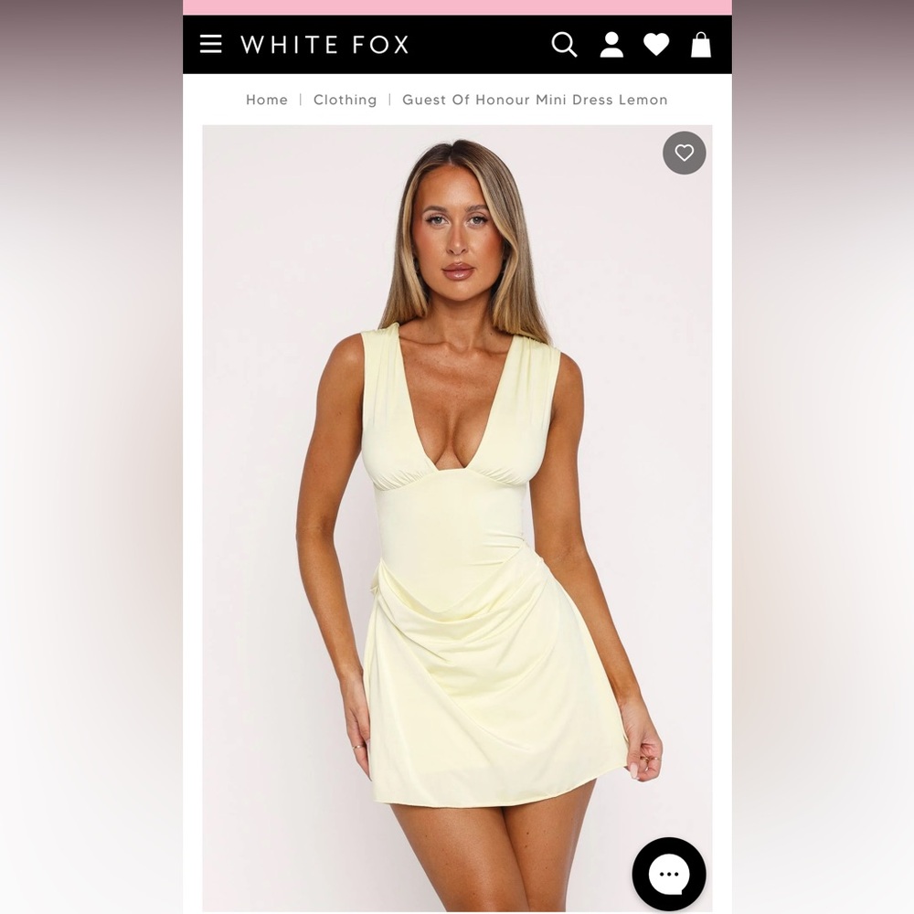 White Fox Boutique Lemon V-Neck Draped Mini Dress